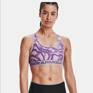 NWT Under Armour Women's Armour® Mid Crossback Mid Printed Sports Bra